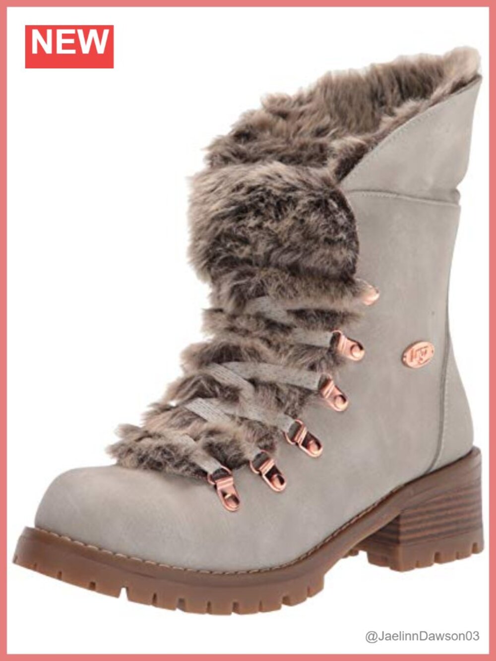 Faux Fur Lined Chukka Winter Boot Cushioned Insole Lace Up Mid Calf
